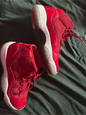 Jordan Red and White Retro Sneakers